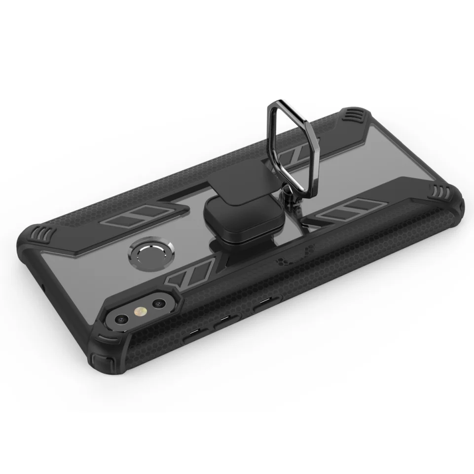For Xiaomi Mi 9T Pro 8 Lite Redmi 7 Note Luxury Armor Shockproof Silicone Finger Ring Case Stand Transparent Phone Cover |