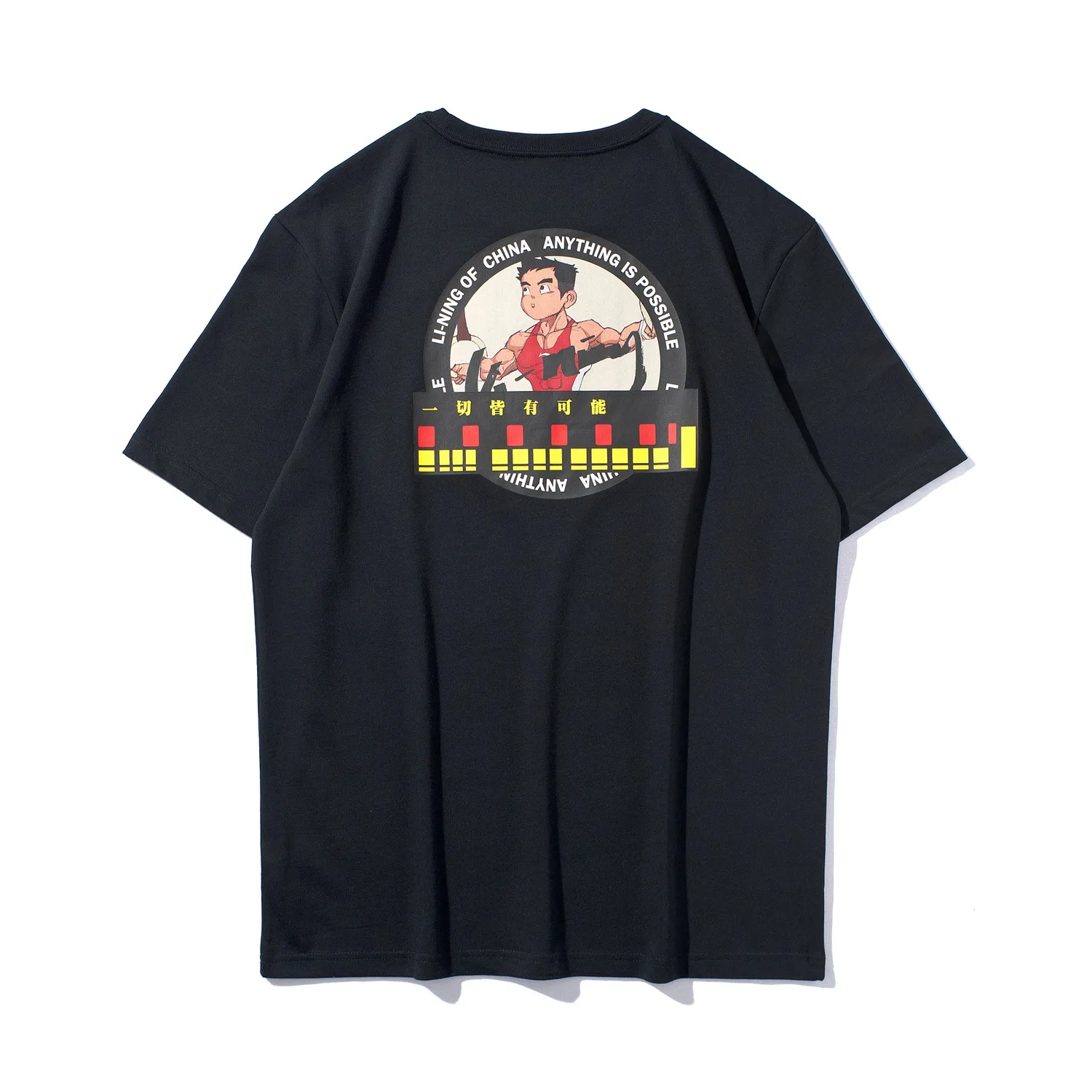 Мужская футболка с коротким рукавом Li Ning Спортивная из 100% хлопка графическим