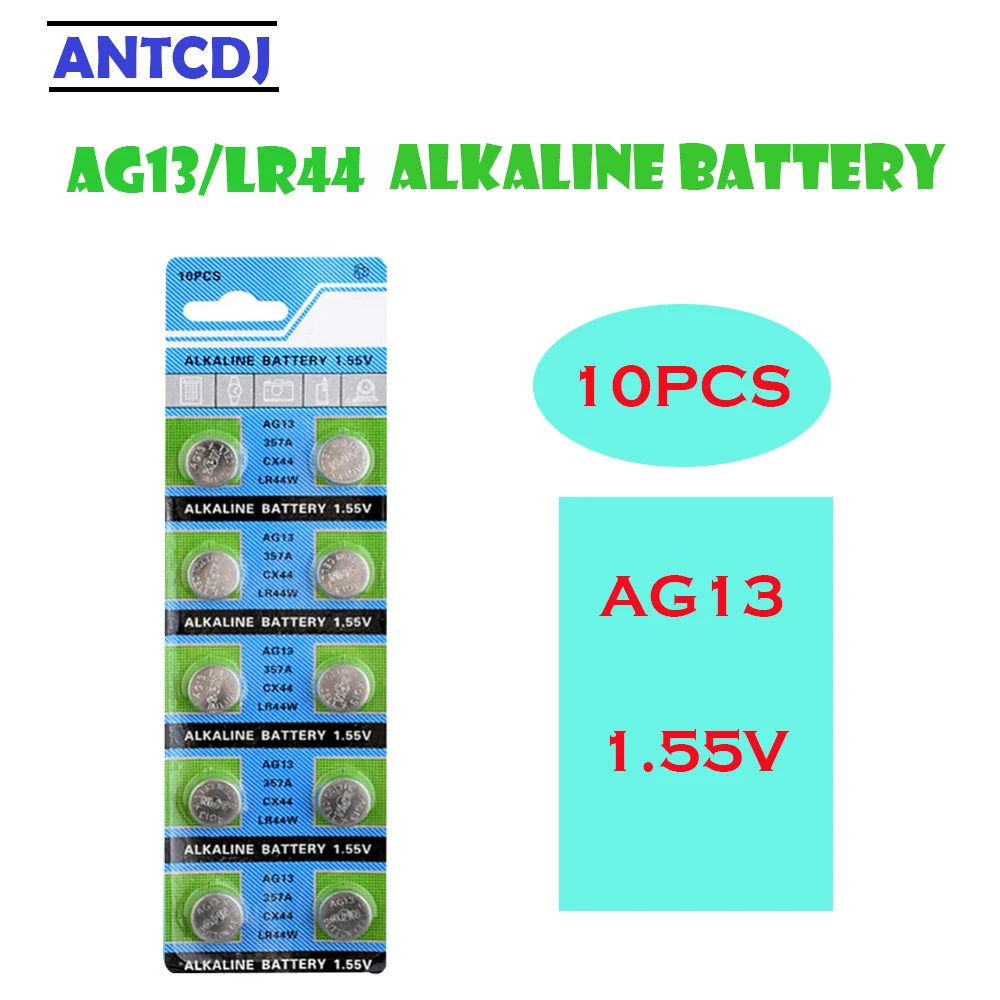 

AG13 10PCS ANTCDJ AG 13 30mAh LR44 L1154 SP76 RW42 RW82 Pila SR1154 SR44 Button Batteries For Watch Cell Coin Battery 1.55V