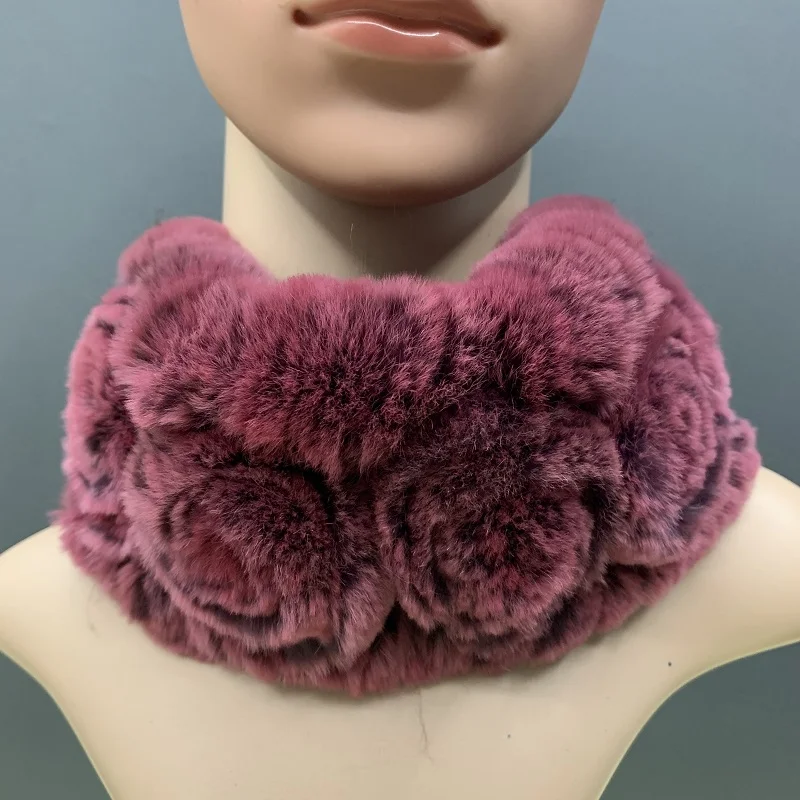Женские шарфы Меховая повязка на голову шарф из натурального меха кролика рекс с