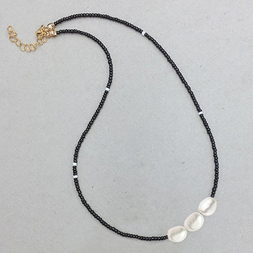 Boho, колье из пресноводного жемчуга, ожерелье с кулоном, женское, erkek kolye bijoux femme, ожерелье из бисера, ожерелье, мода - Окраска металла: necklace