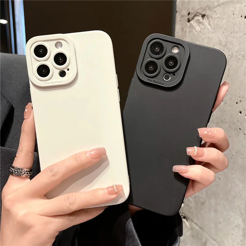 Camera Protection Silicone Phone Case For iPhone 13 Pro Max 11 12 14 Pro Max XR XS Max X 7 8 Plus 14 Soft Shockproof Matte Cover