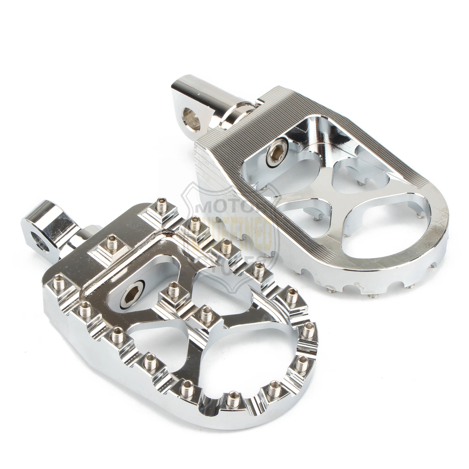 MX Foot Pegs Motorcycle Wide Fat Footpegs Bobber 360 Roating Footrests For Harley Dyna Fatboy Sportster Iron 883 Street Bob