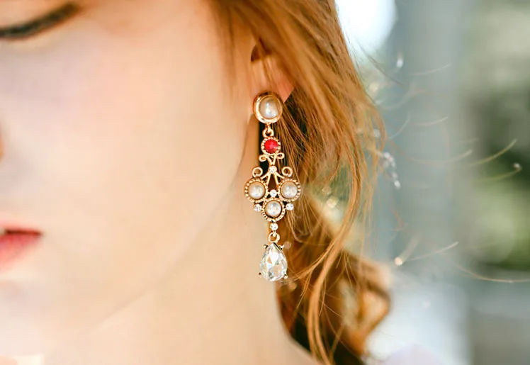 Новый стиль барокко винтажные свадебные хрустальные длинные серьги для женщин