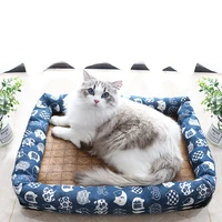 summer pet mat dog supplies square dog mattress detachable and washable cool nest cat mat bed bed for soft pet bed accessories