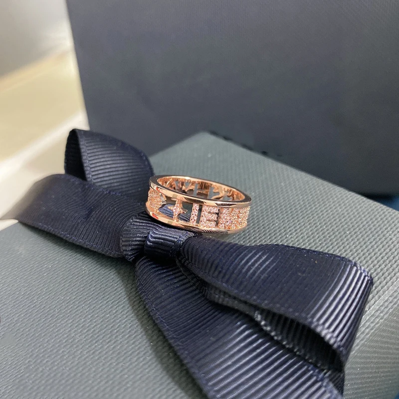 Fashion Charm Sterling Silver Copy 1:1 Replica Embrass Love Kiss Letter Ring Women Jewelry Gift With Logo | Украшения и