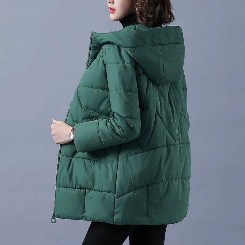 

Winter Padded Jacket Women's Mid-Length 2021 New Fashion Thick Winter Women's Clothing Large Size Loose Hooded Female Coat