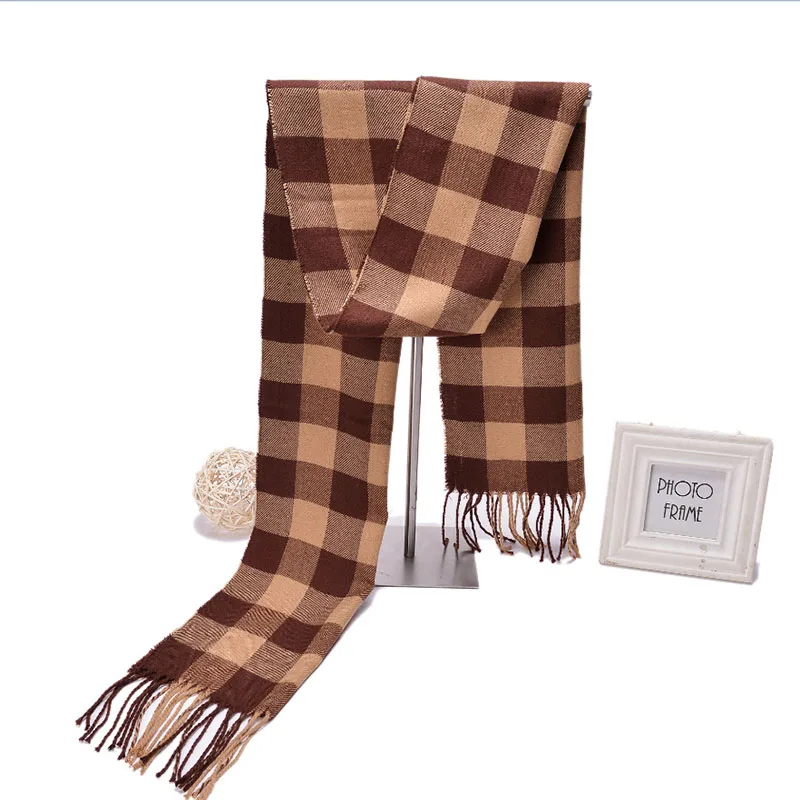 

Модная мужская легкая уличная шаль имитация кашемира Британский клетчатый шарф Европа и Америка осенне-зимний теплый нагрудник