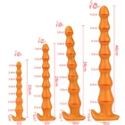 Жидкие Силиконовые анальные шарики, Анальная пробка, мягкая Вагина, массажер простаты, длинный глубокий анус, SM, секс-игрушки для мужчин, женщин, мужчин, мастурбатор