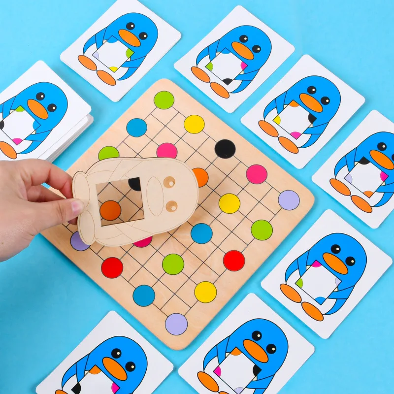 

Penguin Find Color Game Montessori Baby Wooden Educational Toys for Kids Early Education Color Matching Toddler Learning