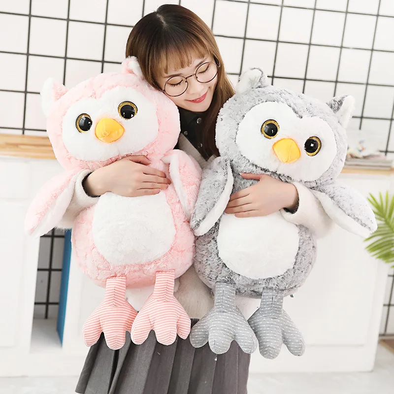 Розовая/серая необычная мягкая подушка в виде животного для детей|Мягкие игрушки