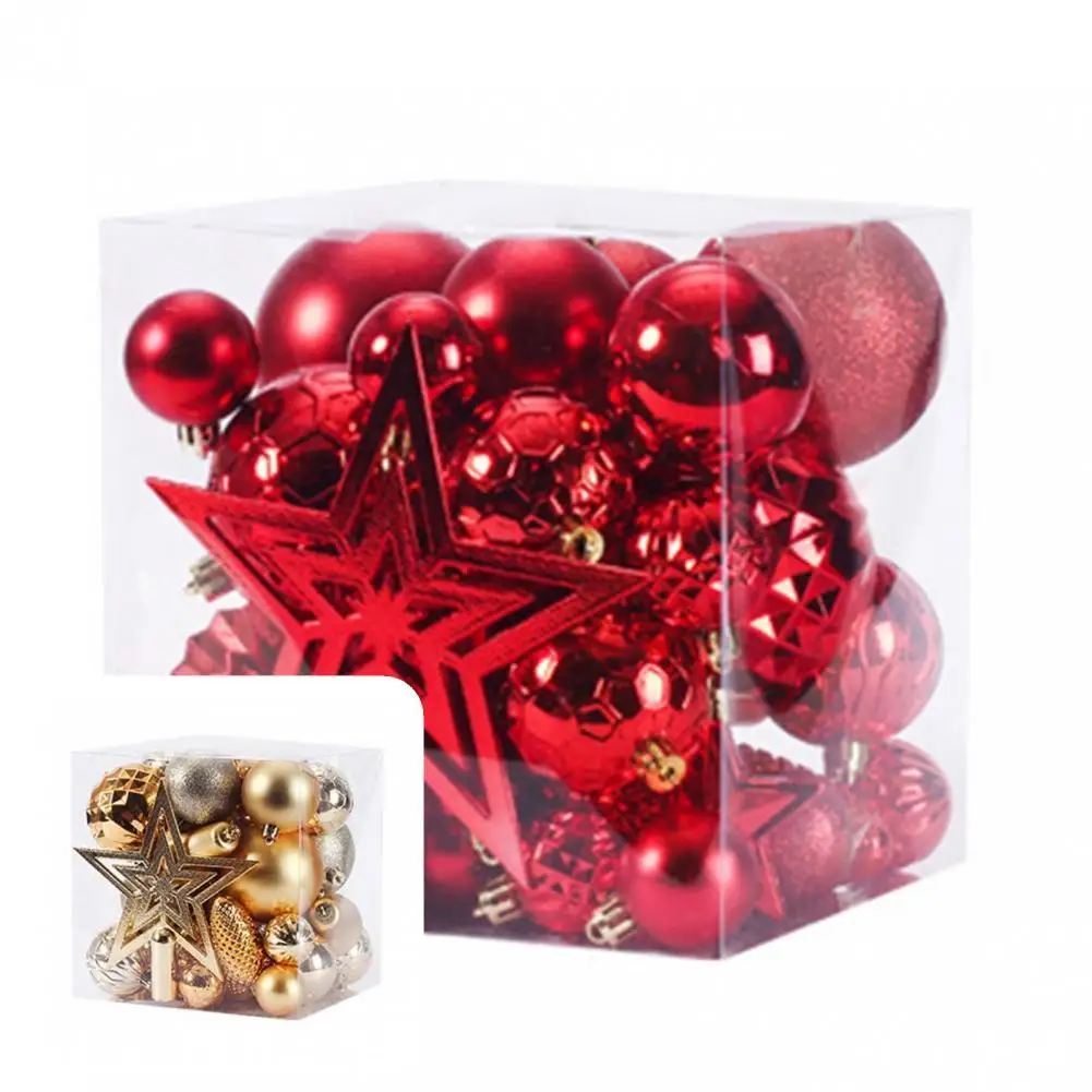

Great Unbreakable All Matched Compact Shiny Christmas Tree Ball Ornament Hanging Ball Ornament Hanging Bauble 45Pcs/Set