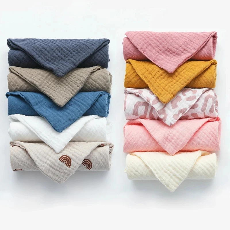 5pcs Muslin Baby Towel 100% Cotton Saliva Towel Newborns Bathing Feeding Face Washcloth Infant Gauze Dish Towel