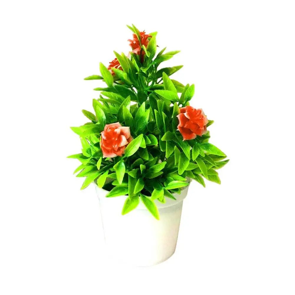 

1Pc Artificial Rose Flower Fake Plants Miniascape Photograph Prop Home Indoor Bonsai Decor for Home Wedding Party Decoration