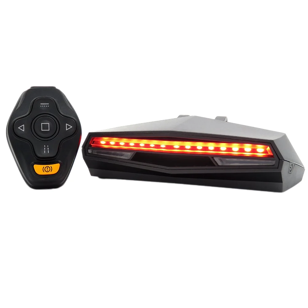 

Rechargeable Bike Tail Light Turn Signals Cycling Projector Safety Warning Lamp Back Flashlight