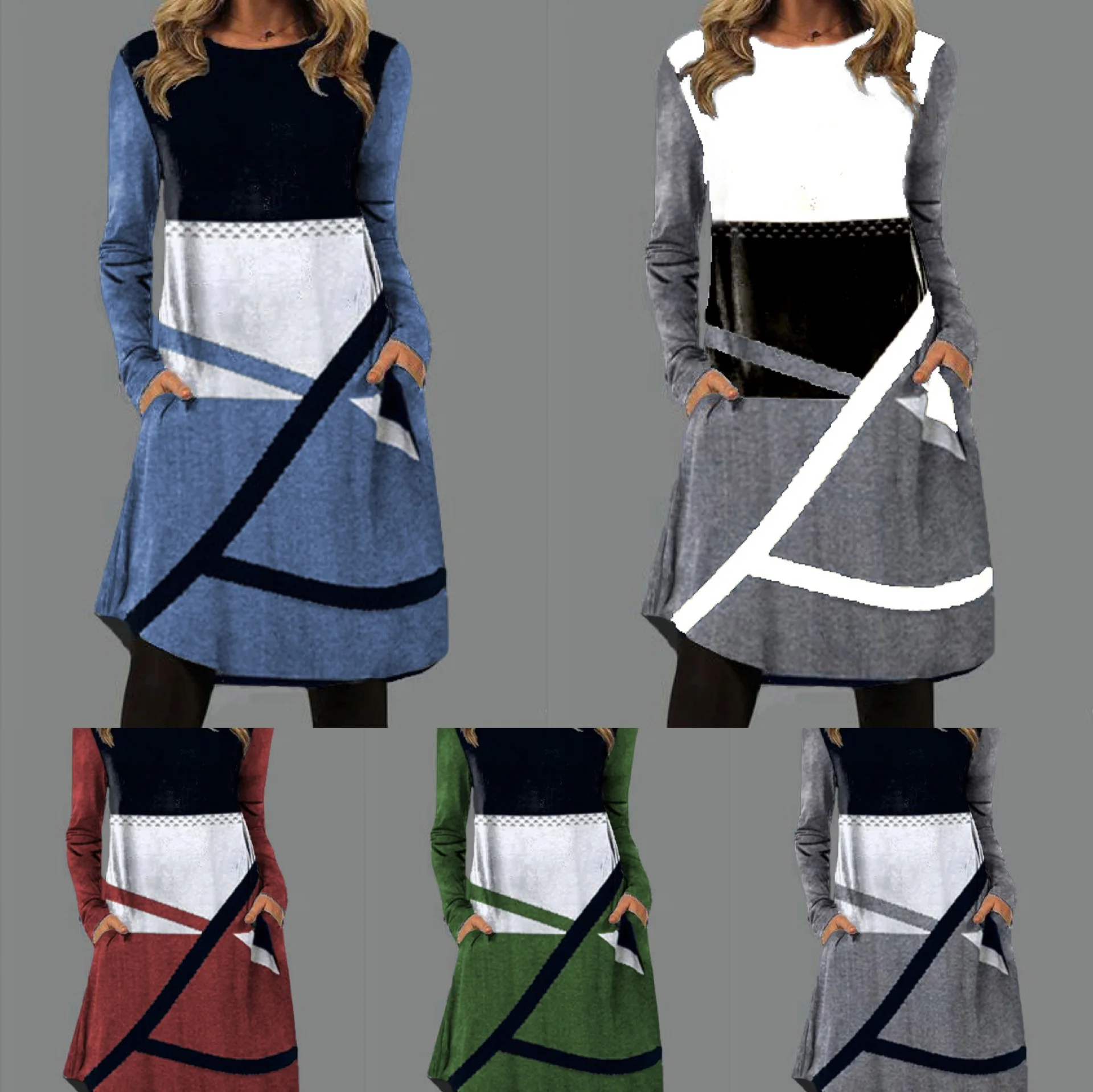 

Женское винтажное платье в стиле бохо, Свободное длинное праздничное платье большого размера с карманами и оборками в стиле пэчворк, весна ...