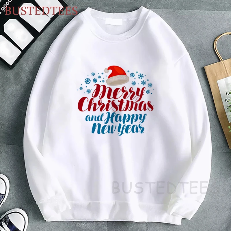 

Женский свитшот с надписью «Merry Christmas and Happy New Year»
