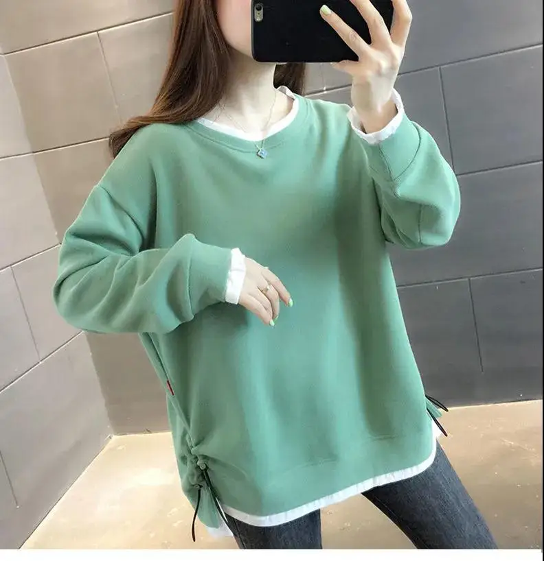 

Свитшот женский оверсайз с круглым вырезом, с длинным рукавом, Осень-зима