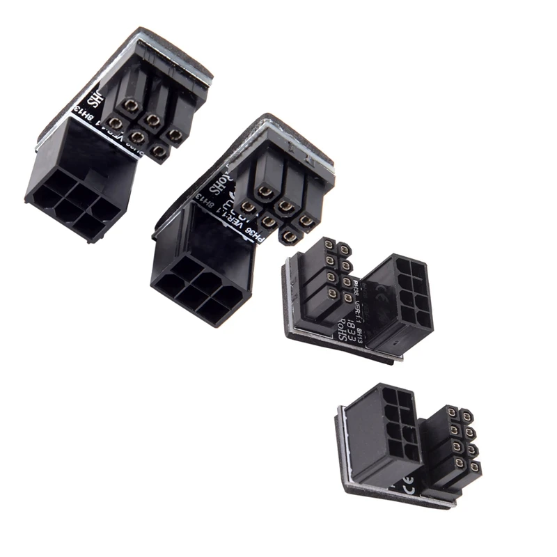 4 Pcs 180 Degree Angled Power Adapter for Desktops Image Card 2 Atx 8Pin Male to Female &amp 6Pin 6Pi | Электроника