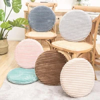 2022 hot sale leather cover stripe flannel round cushion cover 40 40cm floor sofa cushion office cushion leather cover