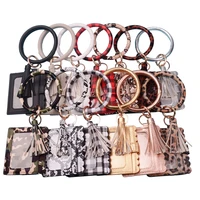 rainbery new fashion multiful key ring and card wallet pu leather o key ring with matching wristlet bag for women girls