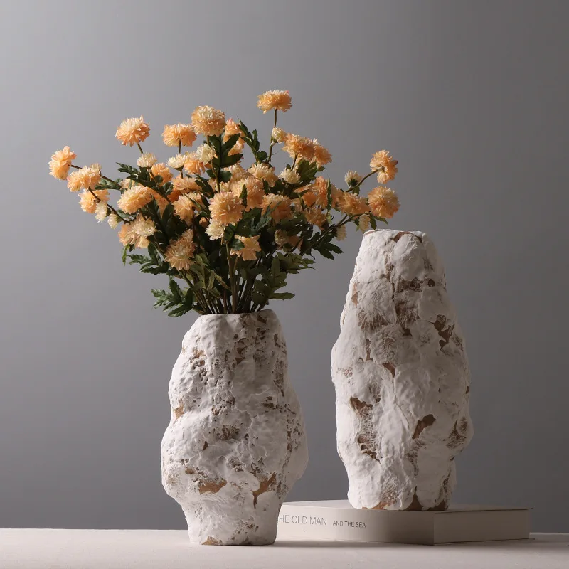 

Retro Flower Arrangement Vase Nordic Creativity Irregular Concave And Convex Dry Flower Vase Living Room Table Decoration
