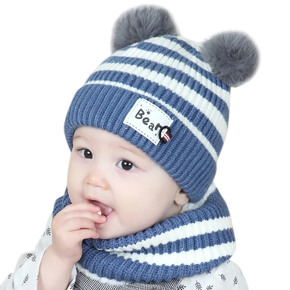 2 шт. детская шляпа шарф набор Beanie muts en sjaal kind tricotin шапка и детские зимняя вязаная
