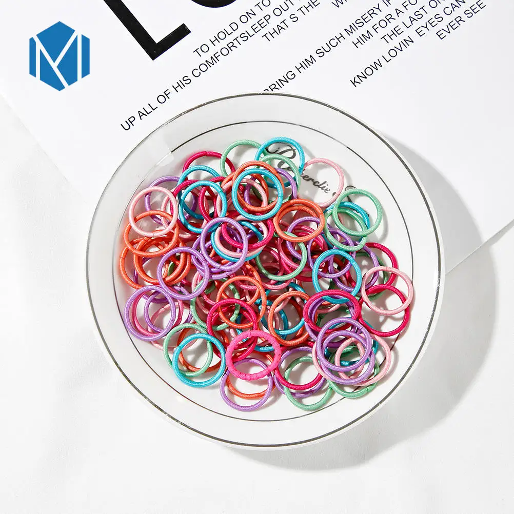 Mix color styleC 2cm 100 шт./лот, Детские эластичные резинки для волос, разноцветные резинки для девочек 3 см/2 см, Детские аксессуары для укладки волос - Цвет: Mix color styleC 2cm