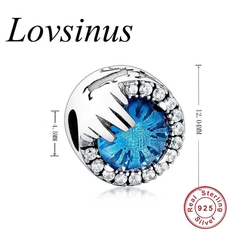 2020 Spring Collection 925 Sterling Silver Dazzling Blue CZ Charms Beads Fits Original European Charm Bracelet Jewelry Gift | Украшения и