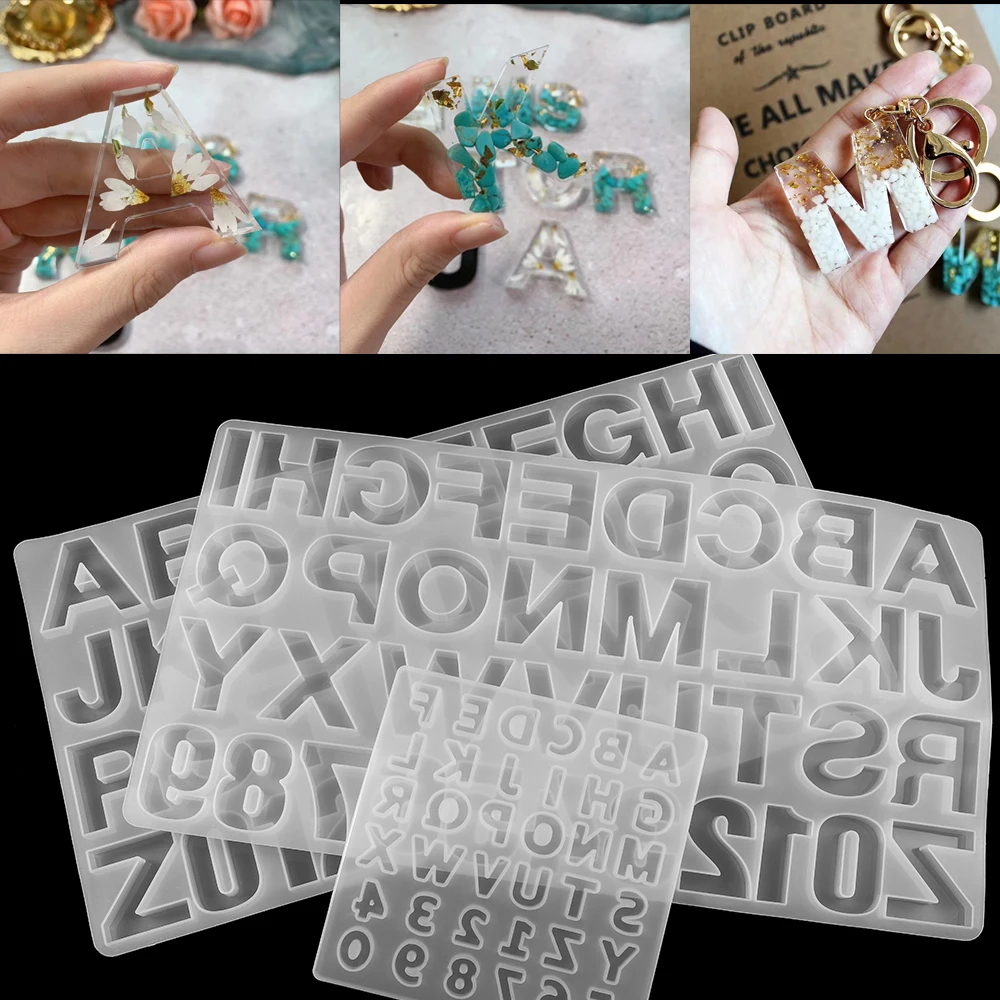 1Pcs English Alphabet Epoxy Resin Molds Mixed Style Silicone Casting Molds For DIY Jewelry Making Findings Supplies Accessories