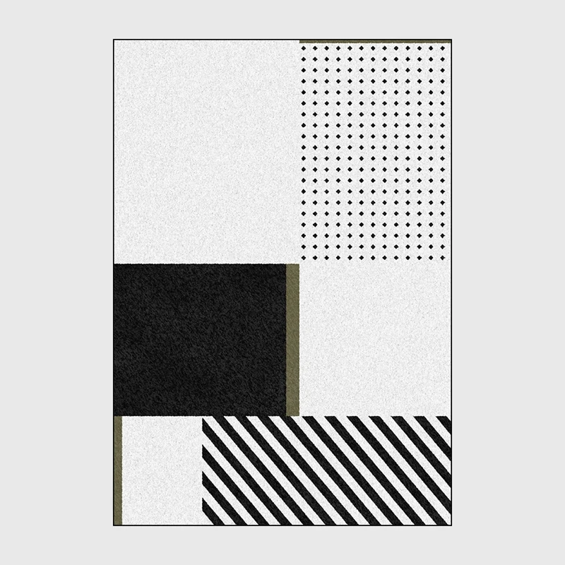Скандинавский простой стиль ковры для гостиной черно белые геометрические