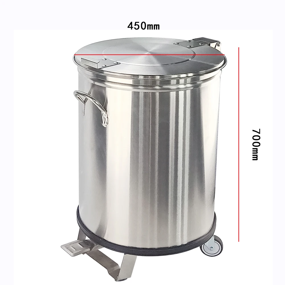 100л Коммерческая педаль мусорное ведро большой емкости из нержавеющей стали для
