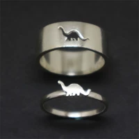 cute little dinosaur couple ring fashion simple engagement jewelry men and women temperament romantic love ring gift wholesale