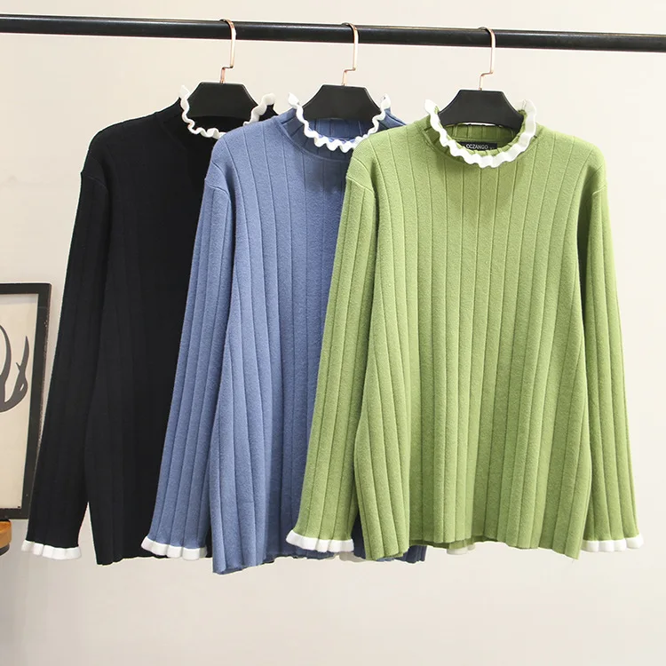 Повседневные незаменимые свитера размера плюс осень 2019 женские модные свободные