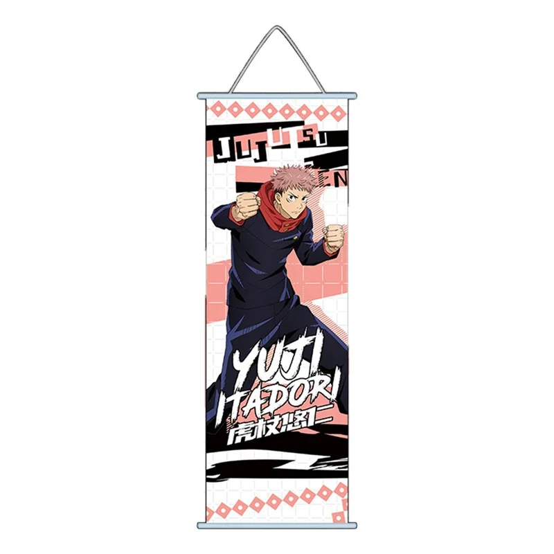 

Anime Jujutsu Kaisen Yuji Itadori Fushiguro Megumi Satoru Sukuna Wall Scroll Poster Hanging Poster Home Door Wall Decoration