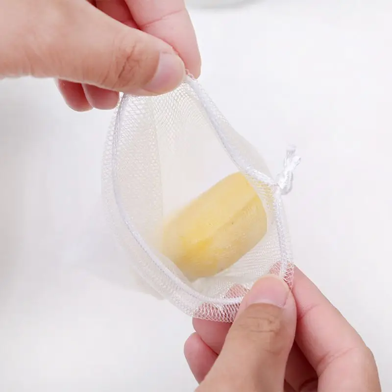 

50Pcs Double Layer Exfoliating Mesh Soap Saver Pouch Bubble Foam Net Handmade