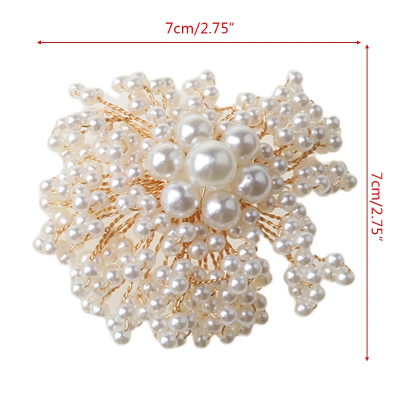 

Women High Heel Decor Bridal Rhinestone Shoes Buckle Faux Pearl Shoe Clip