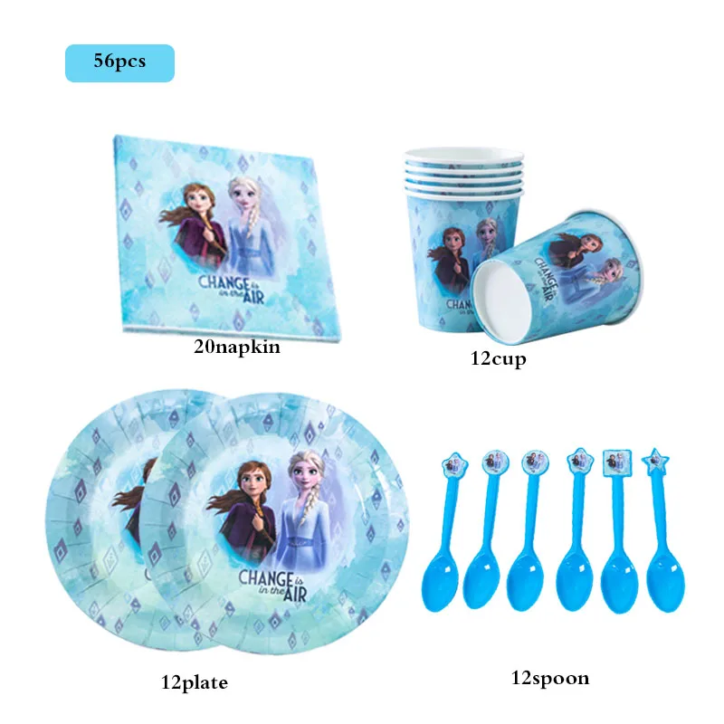 

Princess Frozen Anna Elsa Theme Party Supplies Disposable Tableware Paper Plate Child favors Birthday Baby Shower Party Decor