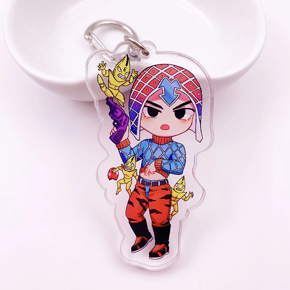 Аниме Jojos Необычные Приключения брелок Двусторонняя фигурка Kujo Jotaro Кира Yoshikage Цезарь акриловый брелок Коллекция подарок - Цвет: K0018-8