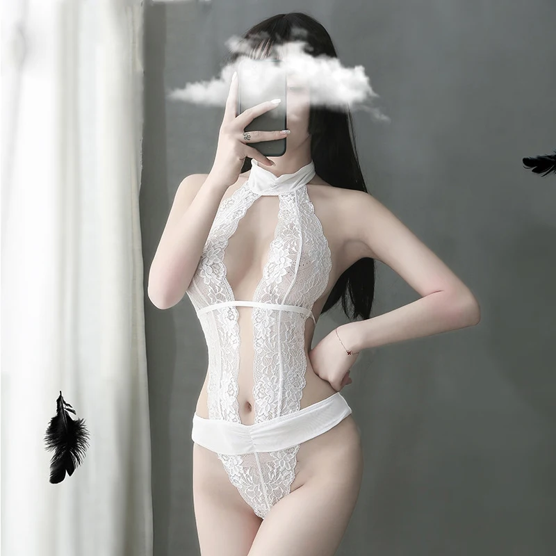 Сексуальное женское кружевное белье прозрачная ночнушка сиамские эротические
