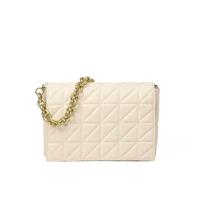 

2021 Messenger Bag Designer Luxury Summer New Trend Ladies Shoulder Bag Wild Rhombus Thick Chain Wallet PU Soft Leather