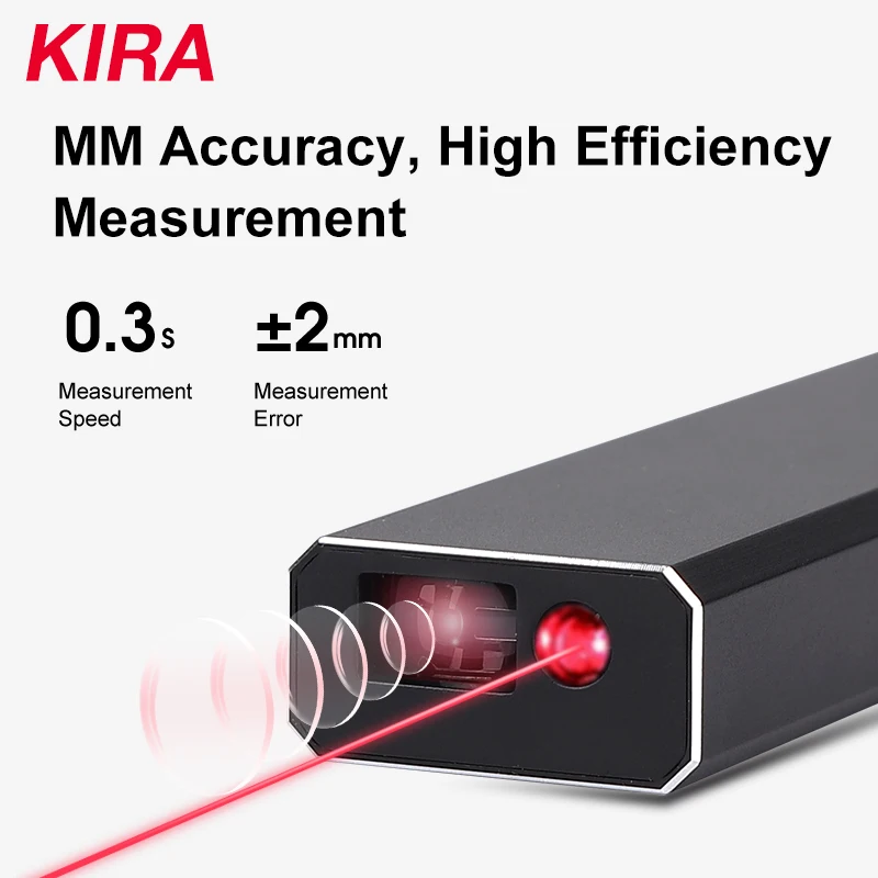 Цифровой лазерный дальномер Кира 40 м портативный с USB зарядкой ручной