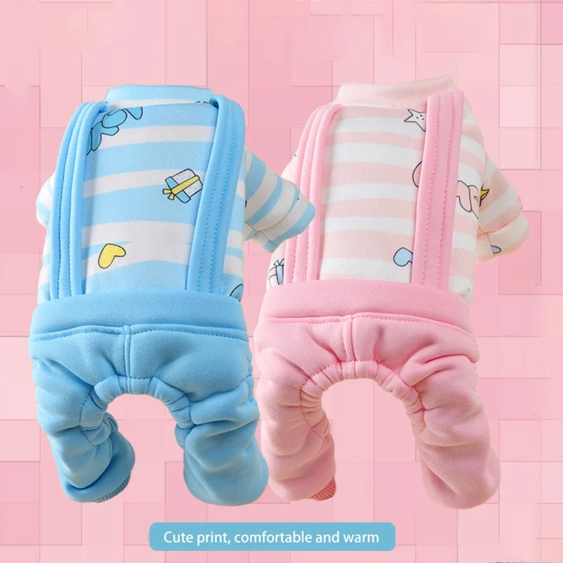 Домашняя одежда для домашнего питомца однотонный фланелевый комбинезон с 4