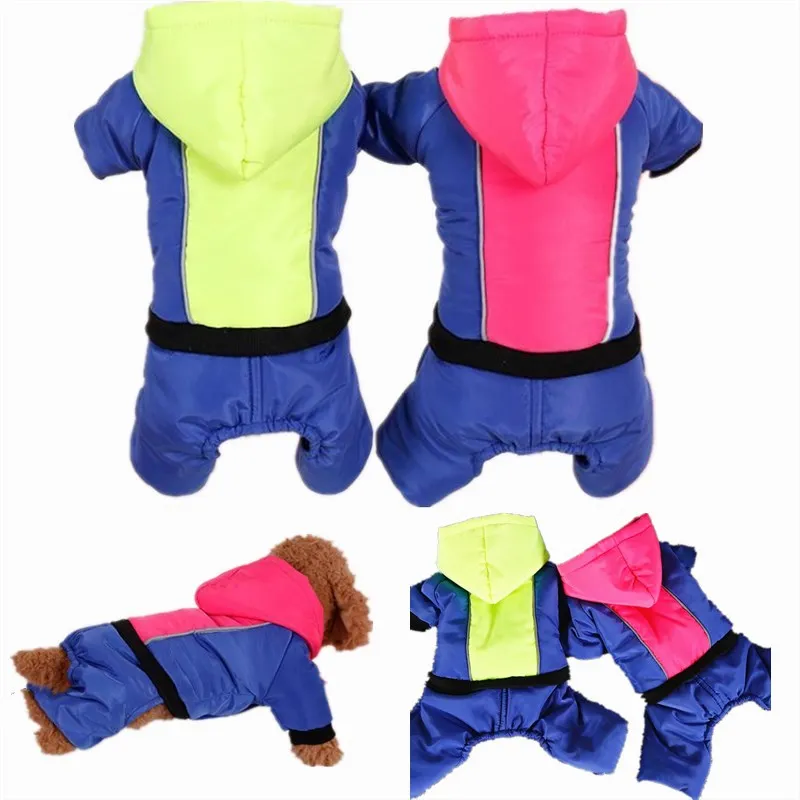 Теплый комбинезон для собак с четырьмя дужками зимний ветрозащитный Пуховый