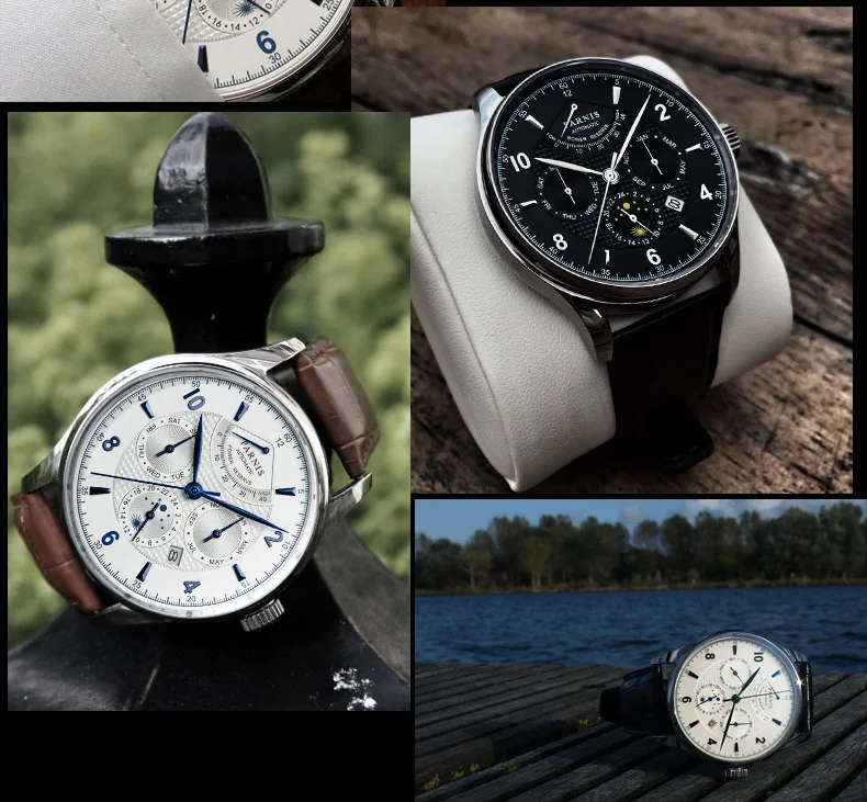 Мужские многофункциональные автоматические часы с сапфировым стеклом 42 мм