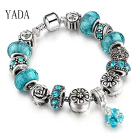 yada ins silver flowercrown braceletsbangles for women sun hot bracelets silver color charm crystal jewelry bracelet bt200172