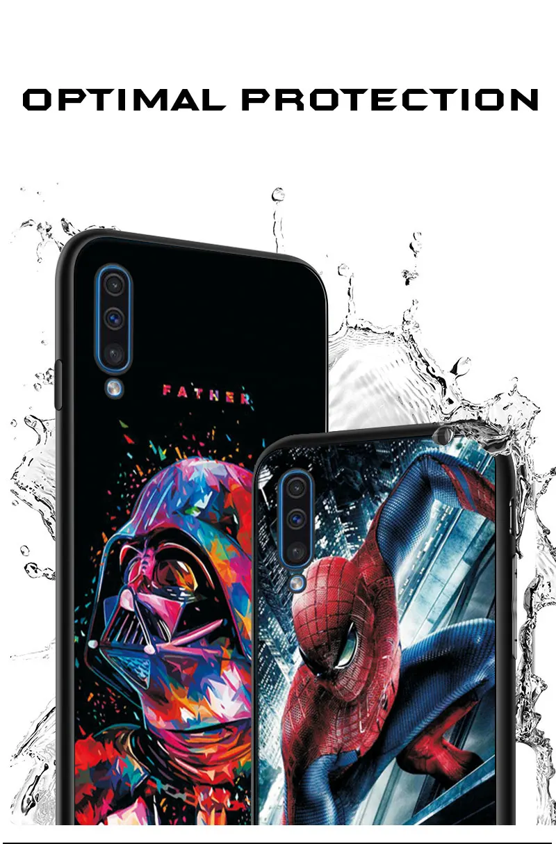 Для samsung A10 A20 E A30 A50 A40 A60 A70 чехол КРЫШКА ДЛЯ samsung A30S A50S A70S M40 с героями комиксов Марвел, бетмен И Дедпул черный чехол для телефона из ТПУ с принтом в виде ракушки