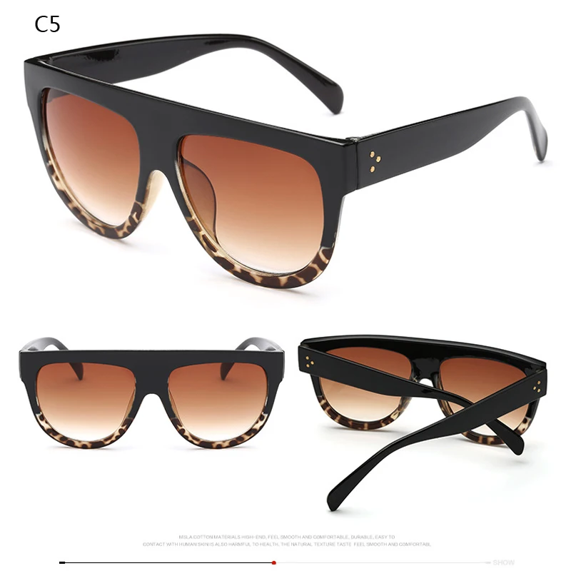 

Oversize Sunglasses Women Brand Shades Men Retro Flat Top Cat eye Glasses Design Vintage Sunglass Female retro de sol feminino