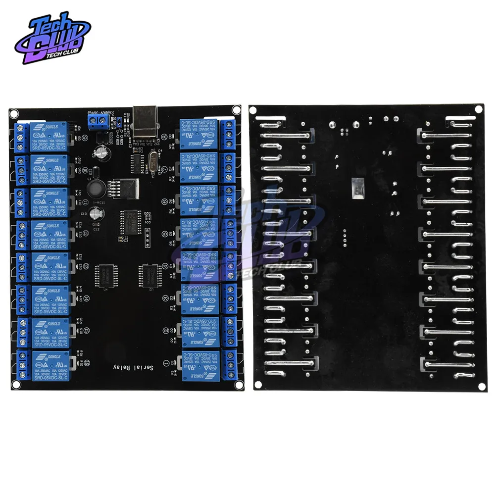 Релейный модуль R223C16 16-канальный релейная плата DC 7-38 релейный с интерфейсом для