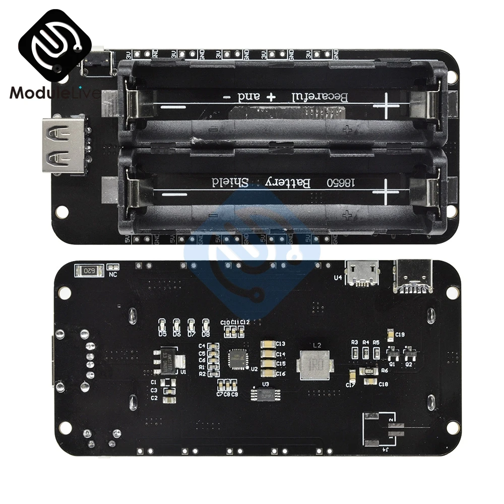 18650 литиевая Защита аккумулятора V8 мобильный Мощность power bank 5 V/3A 3 V/1A два Напряжение микро USB для Arduino ESP32 ESP8266